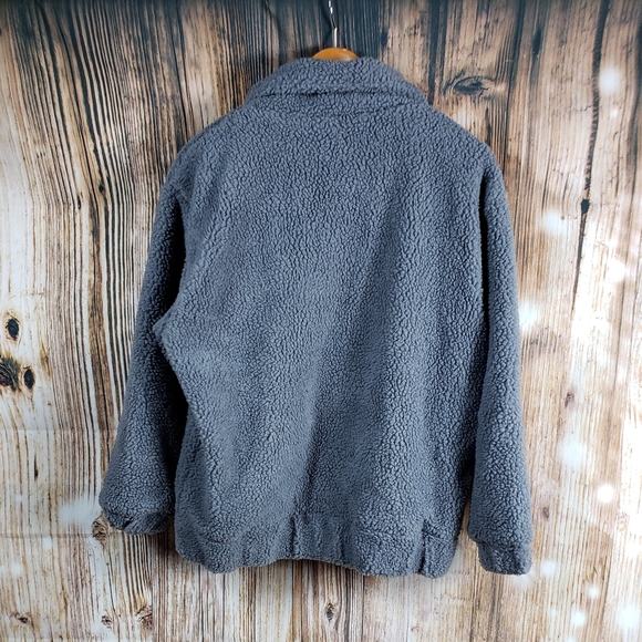 Onzie Teddy Sharpa Fleece Coat Pockets Zip Up Lined Jacket Pockets - Picture 6 of 12